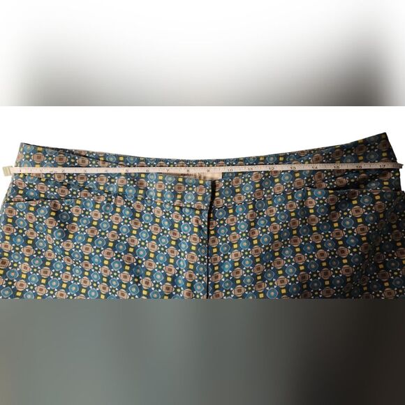 Madison Hill Pants Blue Yellow Geometric Straight Leg Preppy Cotton Stretch 14 - Picture 11 of 12